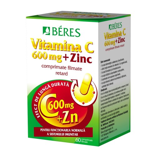 Vitamina C 600 mg + Zn x 60 cpr filmate