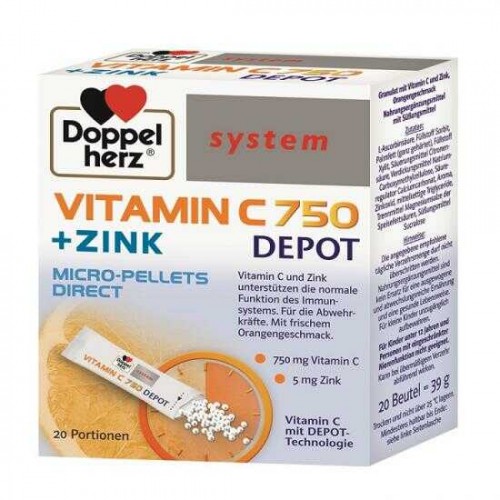 Doppelherz Vitamina C 750mg depot pulbere orala x 20pl