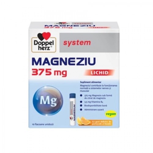 Doppelherz Magneziu 375 mg x 10 flacoane unidoza