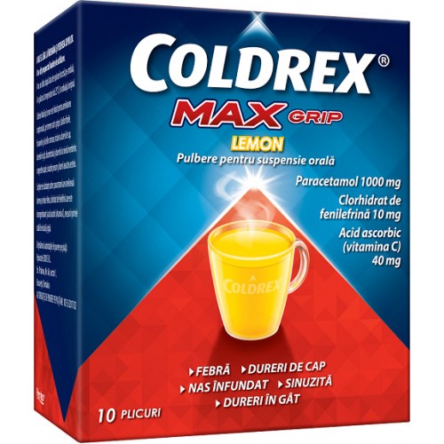Coldrex Maxgrip Lemon pulbere pentru suspensie orala x 10 plicuri