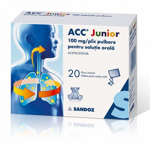 ACC  Junior 100mg/plic 3g pulbere pentru soluție orala x 20 plicuri