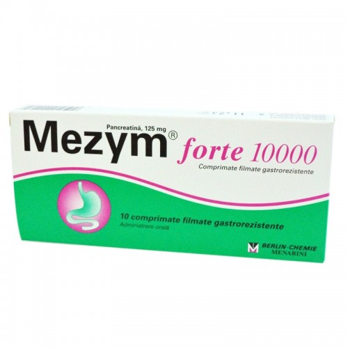 Mezym Forte 10000 x 10 comprimate gastrorezistente - W01562013